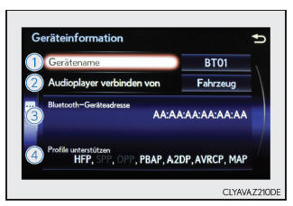 Lexus IS 300h. Bluetooth-Gerät Registrierungsstatus