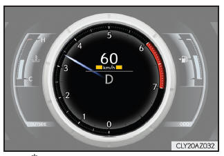 Lexus IS 300h. Geschwindigkeitsanzeige (F SPORT-Modelle)