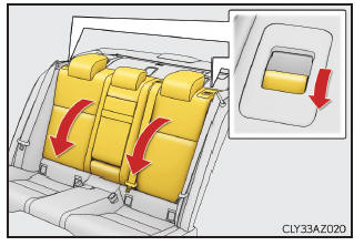 Lexus IS 300h. Herunterklappen der Rücksitzlehnen