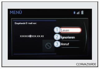 Lexus IS 300h. Pop-up-Funktion für empfangene Nachrichten