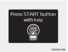 Fiat Panda. START-Knopf mit Schlüssel drücken