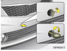 Fiat Panda. Abnehmbare Abschleppöse 