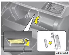 Fiat Panda. Handschuhfachbeleuchtung, Austausch der Glühlampen