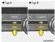 Fiat Panda. Frischluft/Umluft-Taste