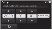 Fiat Panda. Verwenden der Uhrzeit/Datum-Taste