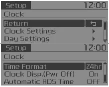 Fiat Panda. Verwenden der Uhr-Taste