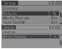 Fiat Panda. Verwenden der Anzeigetaste