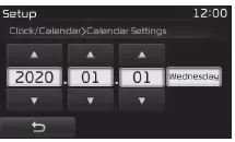 Fiat Panda. Verwenden der Uhrzeit/Kalender-Taste
