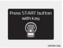 Fiat Panda. START-Knopf mit Schlüssel drücken