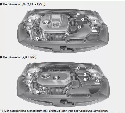 Fiat Panda. Motorraum