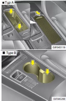 Fiat Panda. Becherhalter