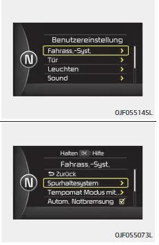 Fiat Panda. LKAS-Funktionswechsel