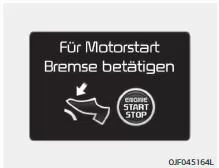 Fiat Panda. Für Motorstart Bremse betätigen