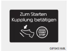 Fiat Panda. Zum Starten Kupplung betätigen