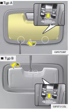 Fiat Panda. Innenraumleuchte, Austausch der Glühlampe