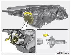 Fiat Panda. Scheinwerferlampe