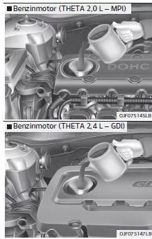 Fiat Panda. Motorölstand prüfen