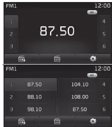 Fiat Panda. Taste für Radiomodus