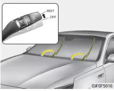 Fiat Panda. Wischerblatt an der Windschutzscheibe