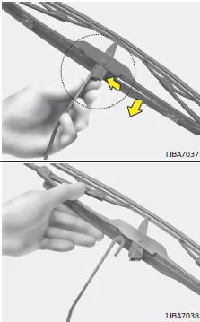 Fiat Panda. Wischerblatt an der Windschutzscheibe