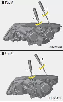 Fiat Panda. Scheinwerfer ausrichten