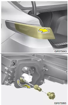 Fiat Panda. Heckblinkleuchte, Austausch des Leuchtmittels
