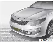 Fiat Panda. Sensor zur Erfassung des Abstands zum vorausfahrenden Fahrzeug (Frontradar)