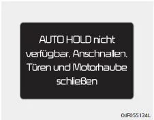 Fiat Panda. AUTO HOLD nicht verfügbar. Anschnallen, Türen und Motorhaube schließen