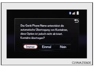 Lexus IS 300h. Wenn das Telefonbuch leer ist