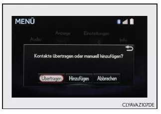 Lexus IS 300h. Wenn das Telefonbuch leer ist