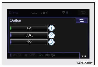 Lexus IS 300h. Optionsbedienbildschirm