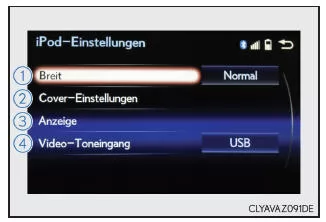 Lexus IS 300h. iPod-Einstellungen ändern