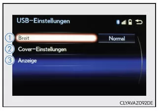 Lexus IS 300h. USB-Einstellungen ändern