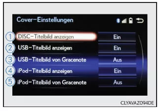 Lexus IS 300h. Cover-Art-Einstellungen ändern