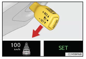 Lexus IS 300h. Festlegen der Fahrzeuggeschwindigkeit (Modus für Fahrzeugabstandsregelung)