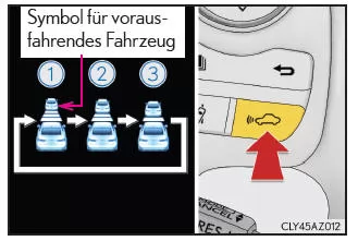 Lexus IS 300h. Verändern des Fahrzeugabstands (Modus für Fahrzeugabstandsregelung)