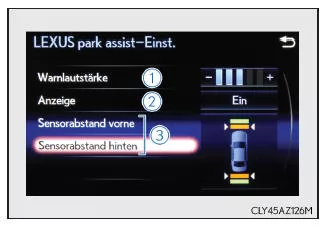 Lexus IS 300h. Einrichten der Lexus-Einparkhilfe