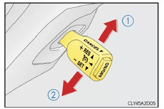 Lexus IS 300h. Ändern der eingestellten Geschwindigkeit