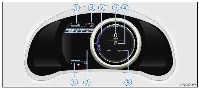 Lexus IS 300h. F SPORT-Modelle (wenn sich die Hauptanzeige in der rechten Position befindet)