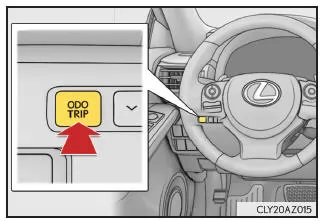 Lexus IS 300h. Gesamtkilometerzähler/Tageskilometerzähler