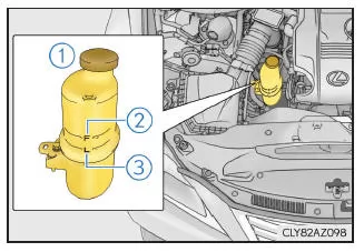 Lexus IS 300h. Kühlmittel-Ausgleichsbehälter des Leistungsreglers