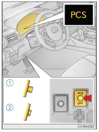 Lexus IS 300h. Deaktivierung des Pre-Crash-Sicherheitssystems