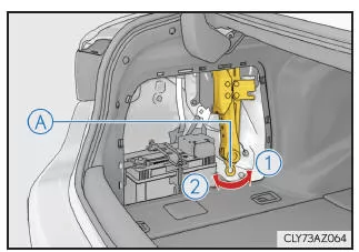 Lexus IS 300h. Herausnehmen des Wagenhebers