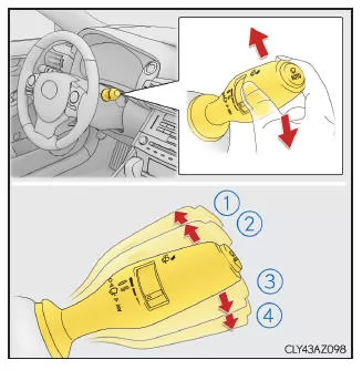 Lexus IS 300h. Betätigung des intermittierenden Scheibenwischers mit Intervallregler