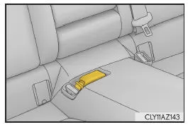 Lexus IS 300h. Nachdem der Sicherheitsgurt für den mittleren Rücksitz verwendet wurde