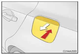 Lexus IS 300h. Öffnen des Kraftstofftankverschlusses