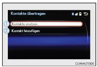 Lexus IS 300h. Übertragen einer Telefonnummer