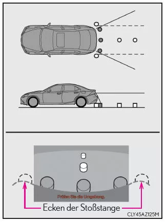 Lexus IS 300h. Auf dem Bildschirm dargestellter Bereich