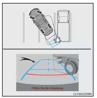 Lexus IS 300h. Fahrzeugbreiten-Führungslinien