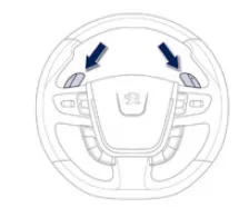 Peugeot 508. Bedienungsschalter unter dem Lenkrad